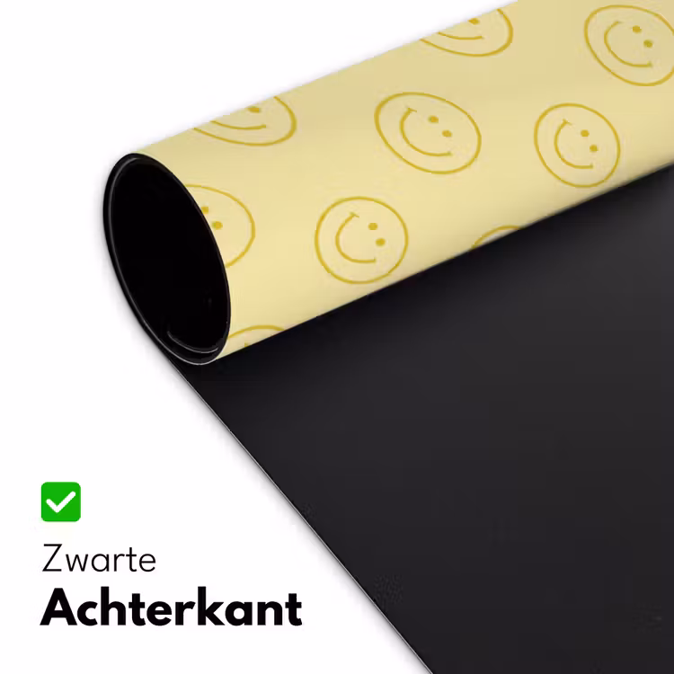 Smileys - Patroon - Retro - Zachtgeel Muismat XXL klein 681 -sfeer2