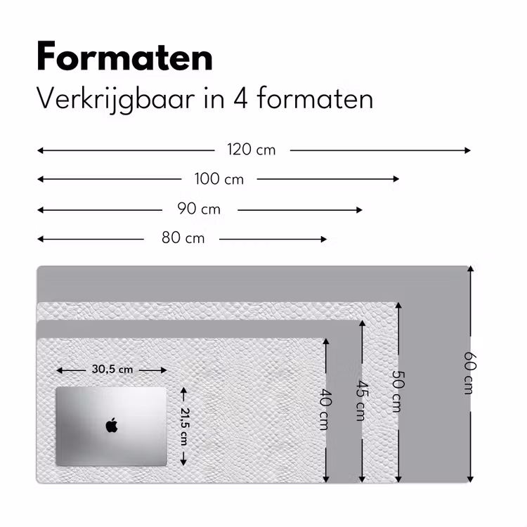 Slang - Patroon - Wit Muismat XXL klein 681 -sfeer5
