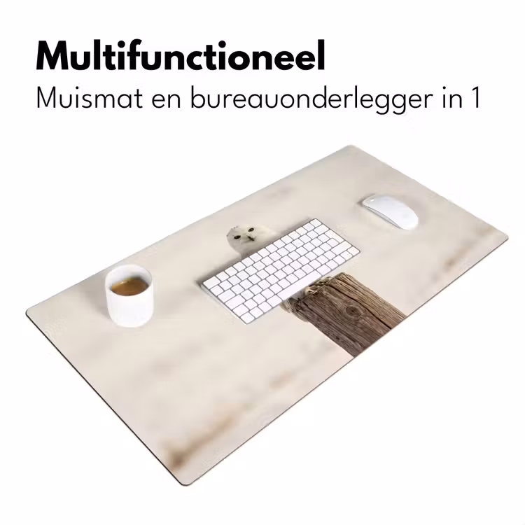 Sneeuwuil - Paal - Winter - Portret - Majestueus Muismat XXL klein -sfeer4