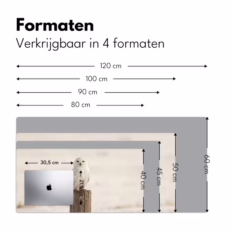 Sneeuwuil - Paal - Winter - Portret - Majestueus Muismat XXL klein -sfeer5