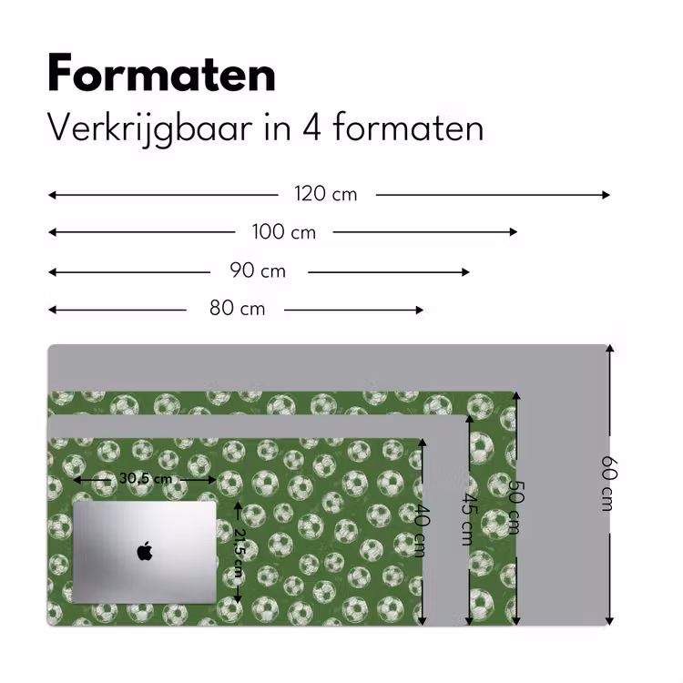 Voetbal - Sport - Groen Muismat XXL klein 681 -sfeer5