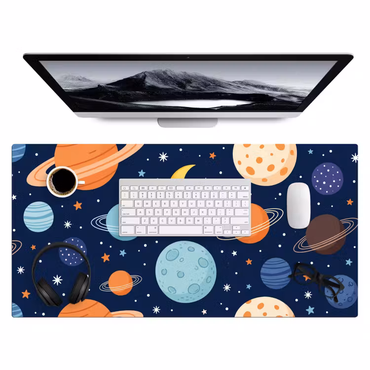 Ruimte - Planeten - Kleurrijk Muismat XXL klein -3d