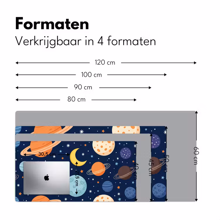 Ruimte - Planeten - Kleurrijk Muismat XXL klein -sfeer5