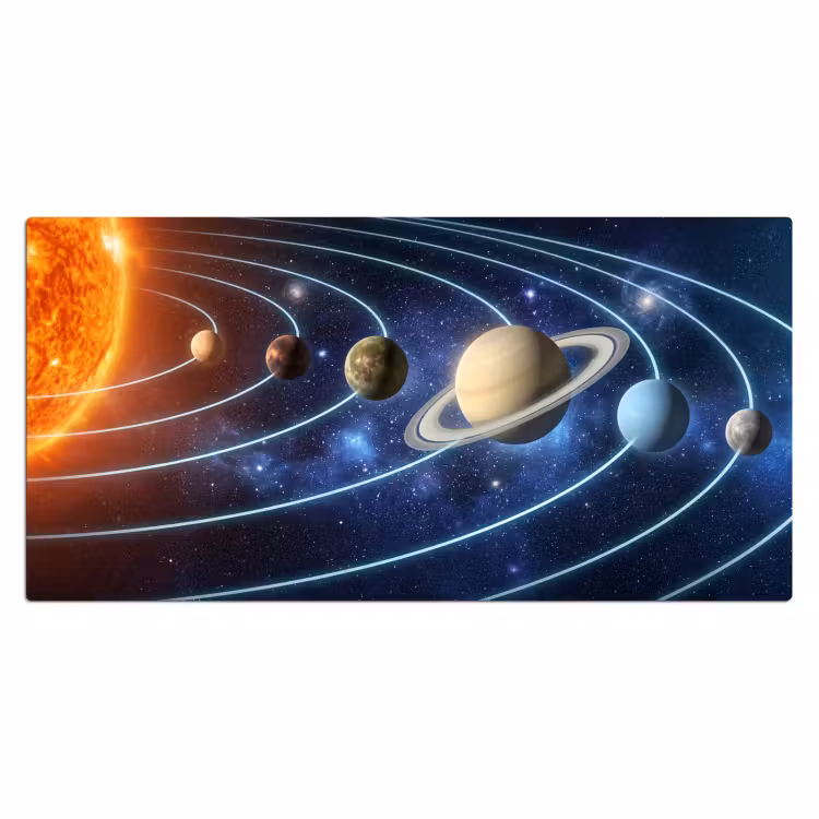 Ruimte - Zonnestelsel - Blauw Muismat XXL klein -3d_leeg