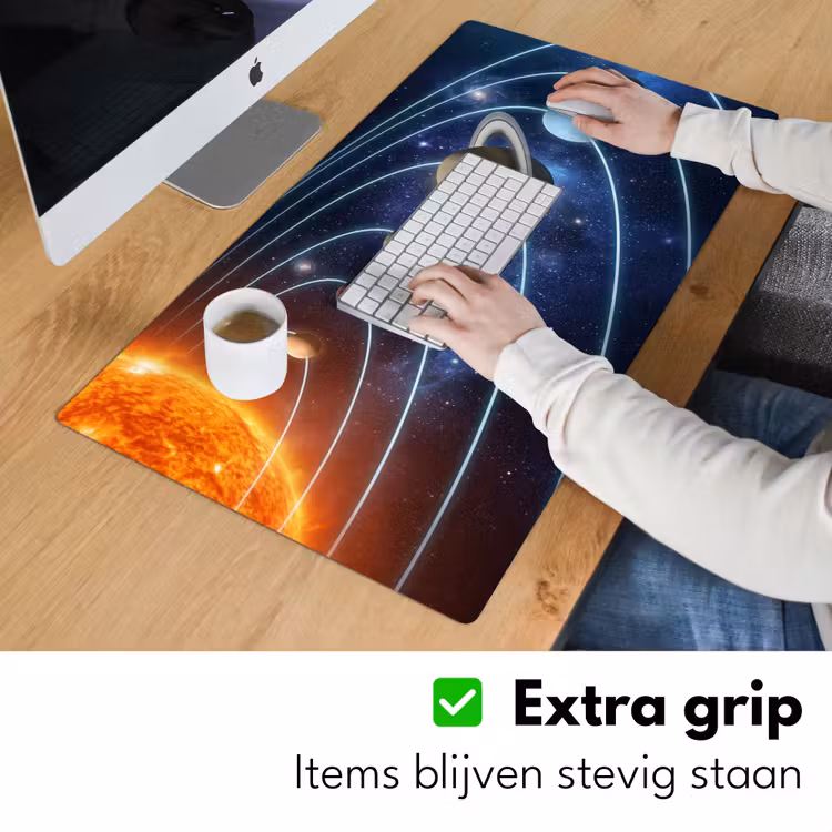 Ruimte - Zonnestelsel - Blauw Muismat XXL klein -sfeer3