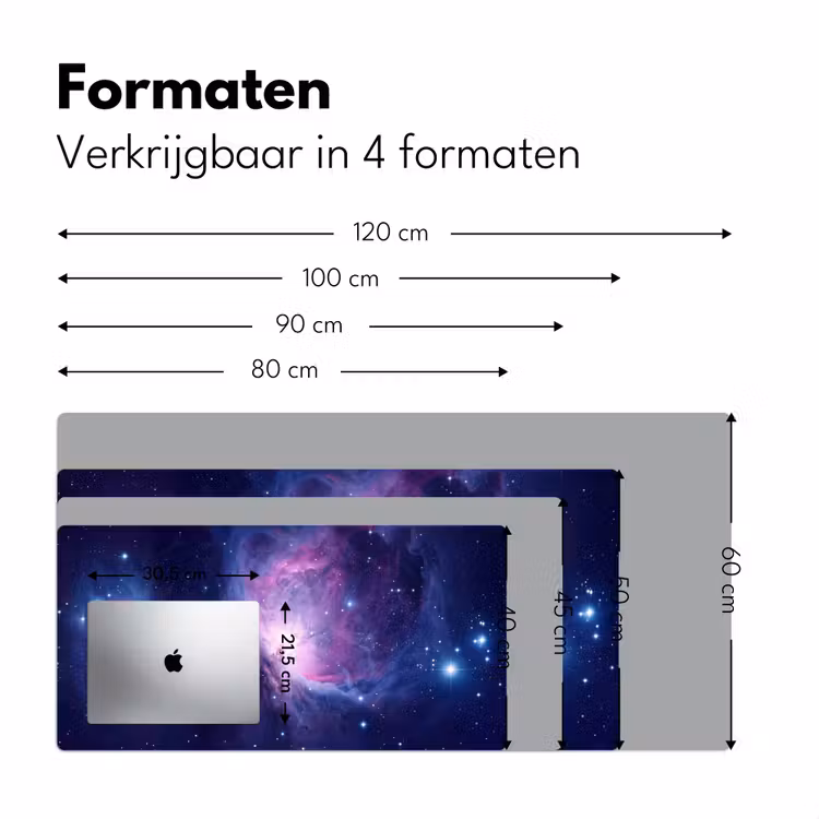 Ruimte - Sterren - Kleurrijk Muismat XXL klein -sfeer5