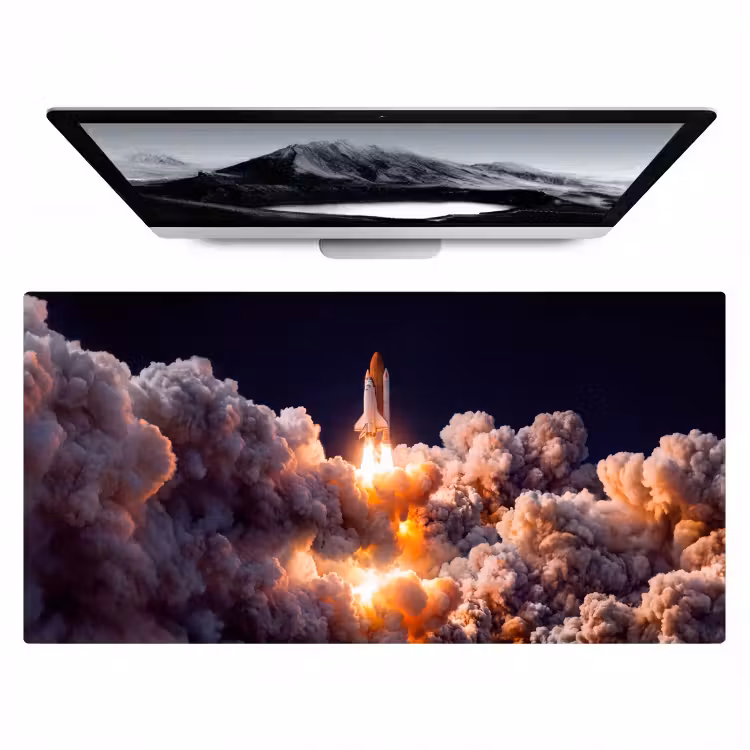 Desk Mat - Spacecraft - Launch - Stars - Ruimtevaartuig - Lancering - Sterren Muismat XXL klein