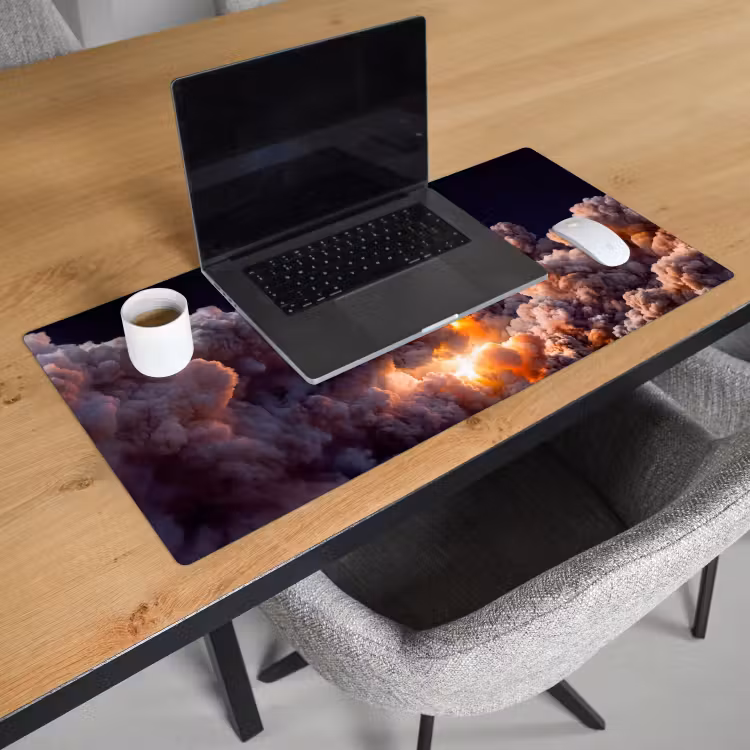 Desk Mat - Spacecraft - Launch - Stars - Ruimtevaartuig - Lancering - Sterren Muismat XXL klein