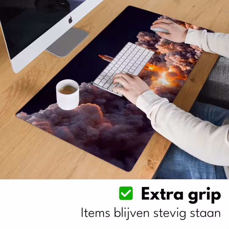 Desk Mat - Spacecraft - Launch - Stars - Ruimtevaartuig - Lancering - Sterren Muismat XXL klein