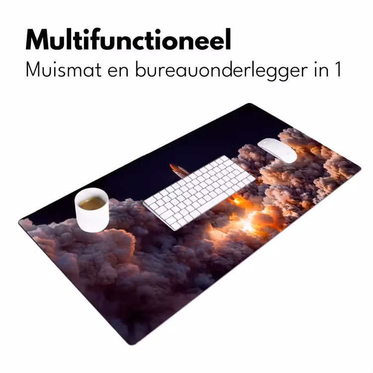 Desk Mat - Spacecraft - Launch - Stars - Ruimtevaartuig - Lancering - Sterren Muismat XXL klein