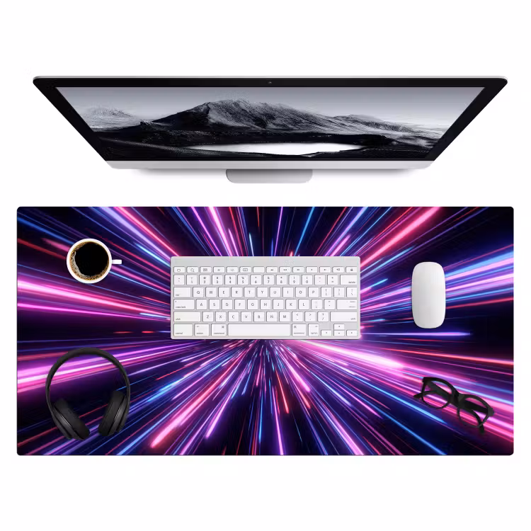 Lichtsnelheid - Ruimte - Roze - Paars Muismat XXL klein -3d