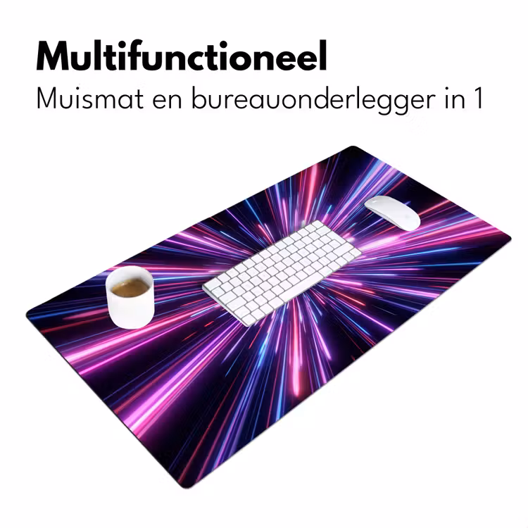 Lichtsnelheid - Ruimte - Roze - Paars Muismat XXL klein -sfeer4