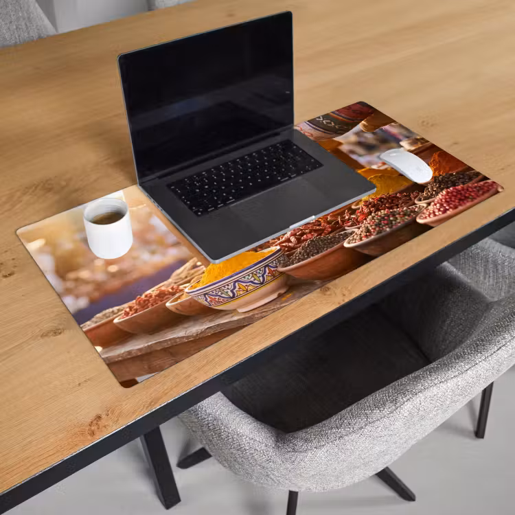 Desk Mat - Spices - Market - Colorful - Specerijen - Markt - Kleurrijk Muismat XXL klein