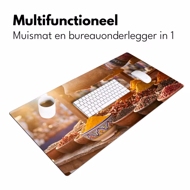 Desk Mat - Spices - Market - Colorful - Specerijen - Markt - Kleurrijk Muismat XXL klein