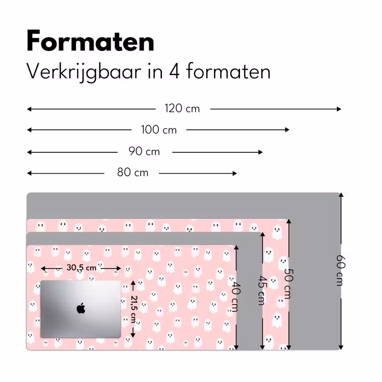 Spookjes - Patroon - Roze Muismat XXL klein 681 -sfeer5