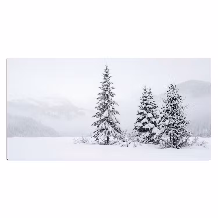 Fijnsparren - Sneeuw - Winter - Landschap - Stilte Muismat XXL klein -3d_leeg