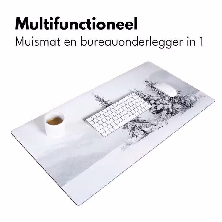 Fijnsparren - Sneeuw - Winter - Landschap - Stilte Muismat XXL klein -sfeer4