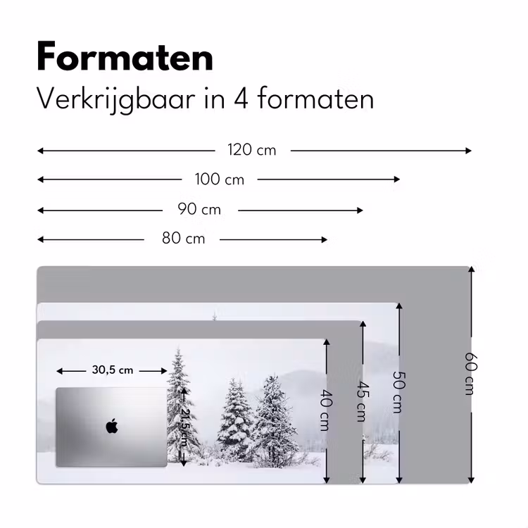 Fijnsparren - Sneeuw - Winter - Landschap - Stilte Muismat XXL klein -sfeer5