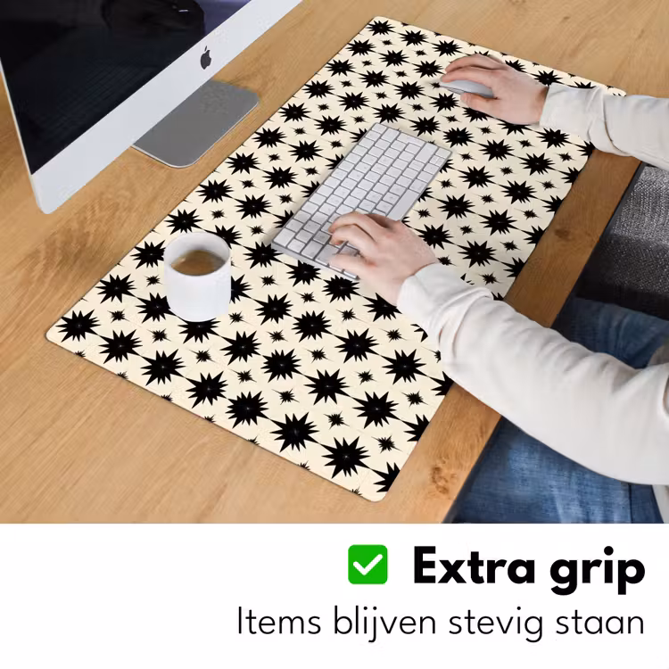 Stervormen - Geometrisch - Zwart Muismat XXL klein 681 -sfeer3