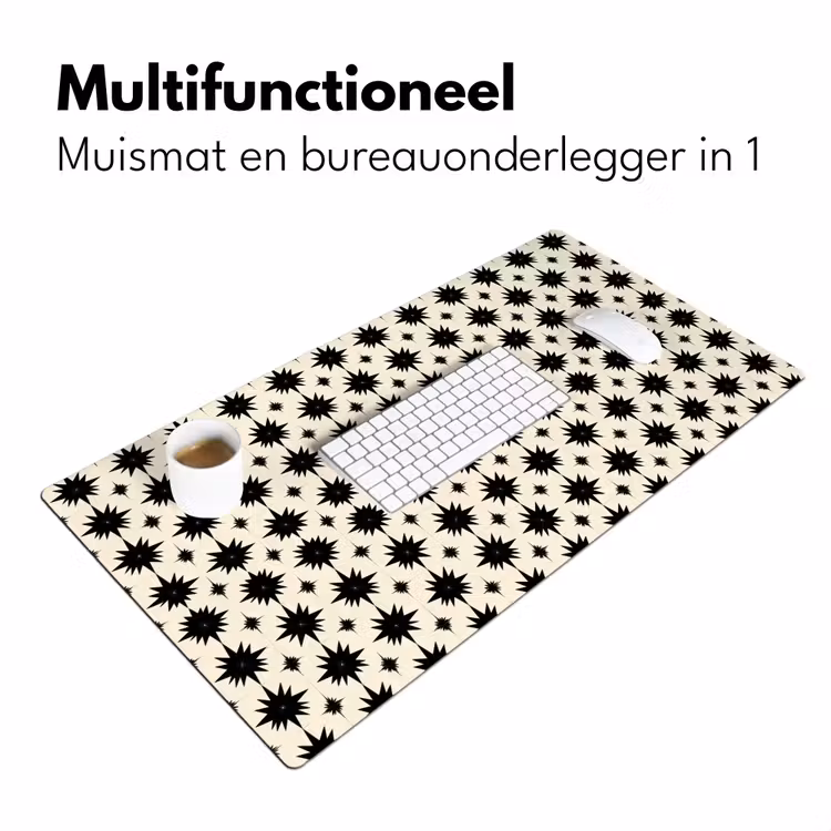 Stervormen - Geometrisch - Zwart Muismat XXL klein 681 -sfeer4