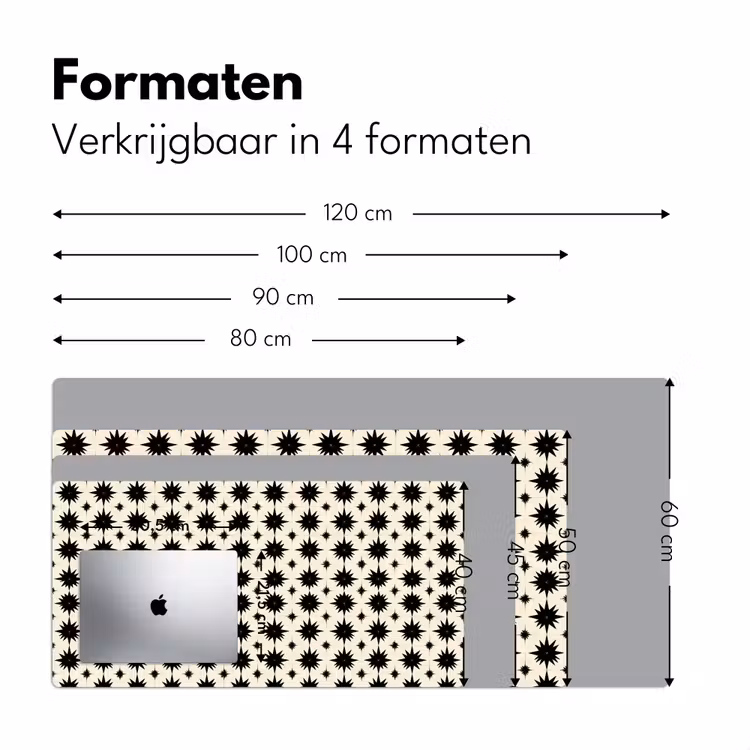 Stervormen - Geometrisch - Zwart Muismat XXL klein 681 -sfeer5