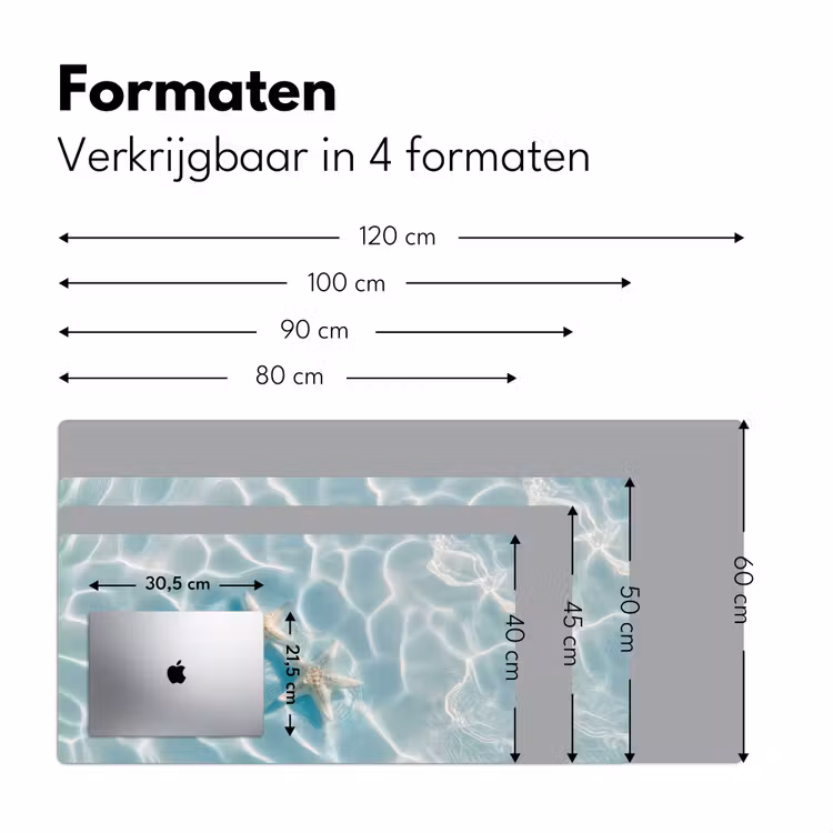 Zeesterren - Golvend water - Rustgevend Muismat XXL klein -sfeer5