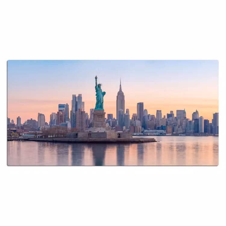 Vrijheidsbeeld - New York - Zonsopgang - Stad - Architectuur Muismat XXL klein -3d_leeg