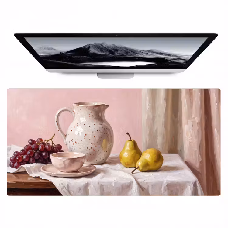 Desk Mat - Still Life - Fruit - Pink - Stilleven - Fruit - Roze Muismat XXL klein