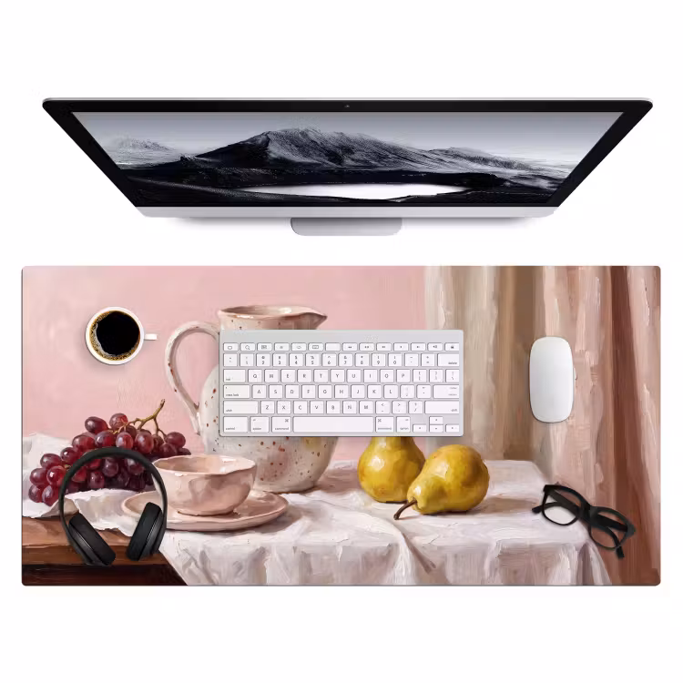 Desk Mat - Still Life - Fruit - Pink - Stilleven - Fruit - Roze Muismat XXL klein