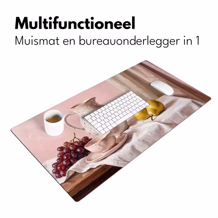 Desk Mat - Still Life - Fruit - Pink - Stilleven - Fruit - Roze Muismat XXL klein