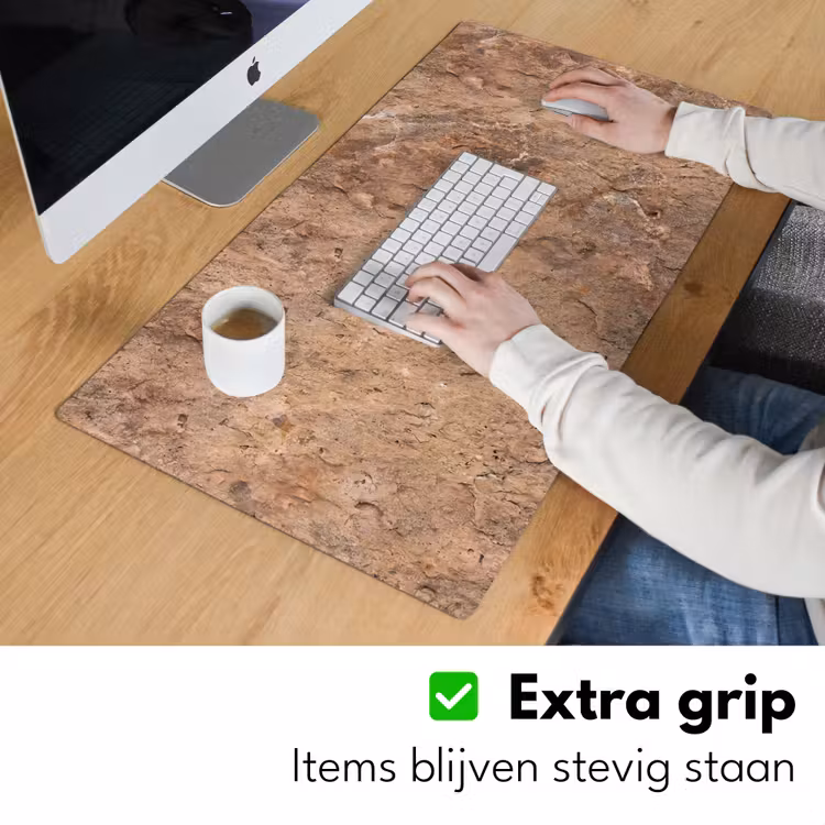Steen - Natuur - Textuur - Abstract - Bruin Muismat XXL klein -sfeer3