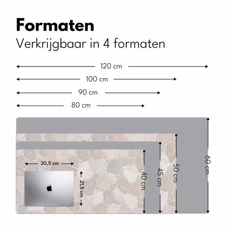 Steen - Patroon - Textuur - Beige Muismat XXL klein -sfeer5