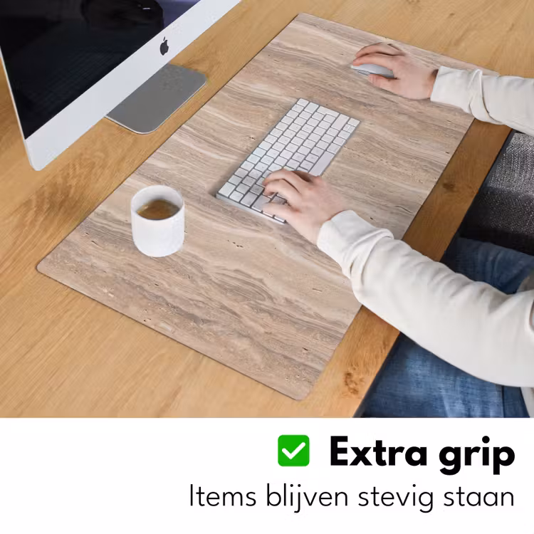 Steen - Patroon - Textuur - Natuurlijk - Beige Muismat XXL klein -sfeer3