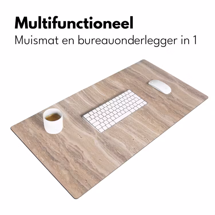 Steen - Patroon - Textuur - Natuurlijk - Beige Muismat XXL klein -sfeer4