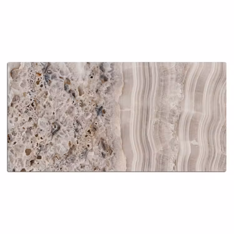 Steen - Textuur - Abstract - Beige - Wit Muismat XXL klein -3d_leeg