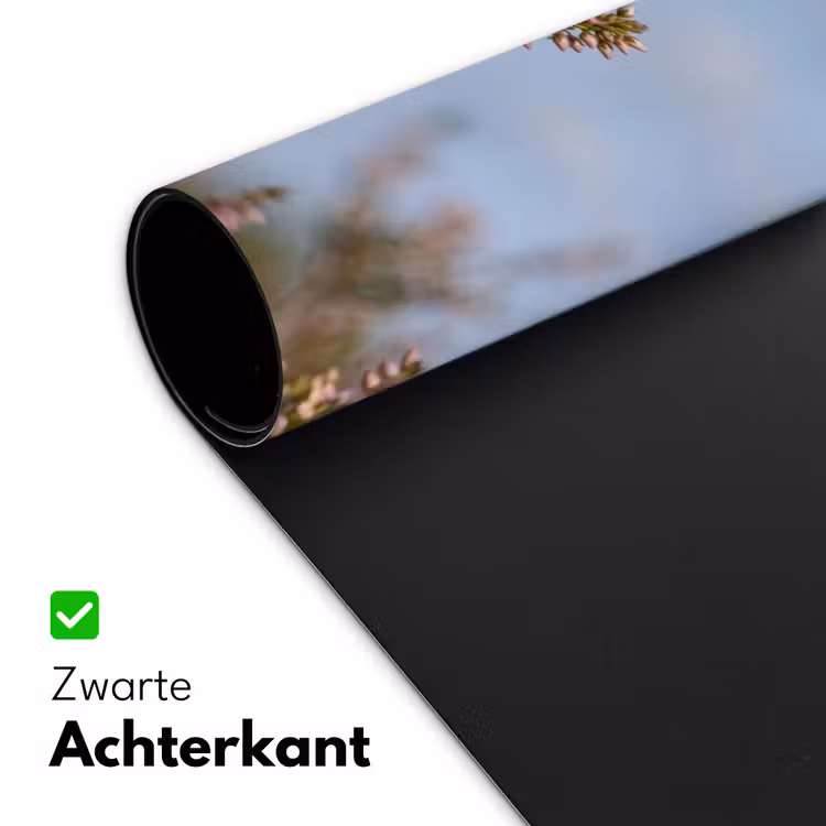Roodborsttapuit - Heide - Paars - Natuur - Sfeervol Muismat XXL klein -sfeer2