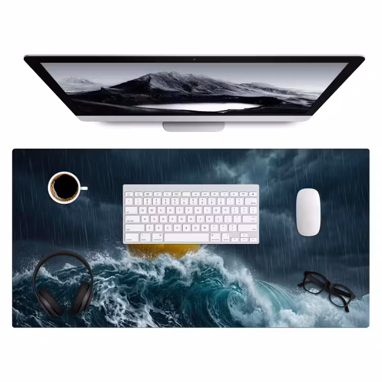 Storm - Badeend - Golven Muismat XXL klein -3d