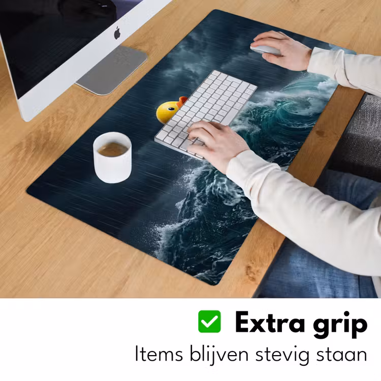 Storm - Badeend - Golven Muismat XXL klein -sfeer3