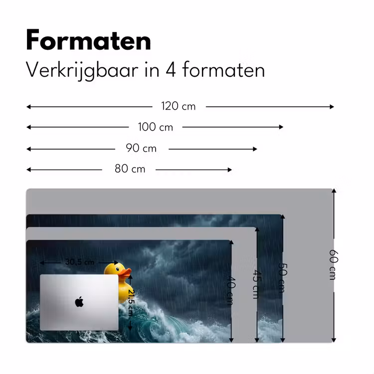 Storm - Badeend - Golven Muismat XXL klein -sfeer5
