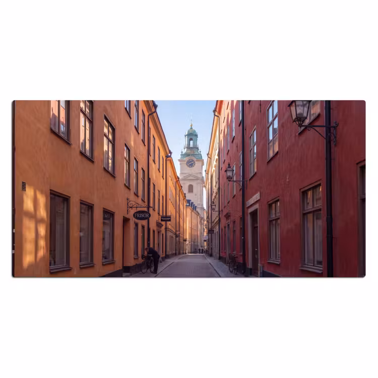 Straat - Klokkentoren - Stad - Architectuur - Historisch Muismat XXL klein -3d_leeg