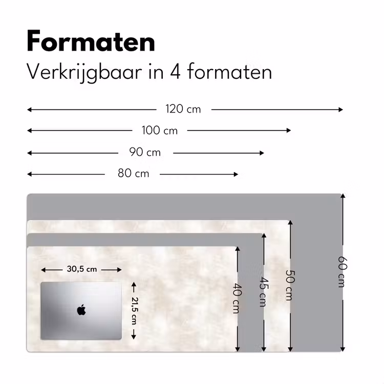 Subtiel - Structuur - Beige Muismat XXL klein 681 -sfeer5