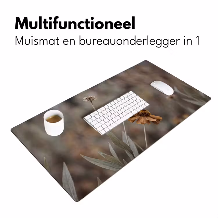Zonnehoed - Droogbloemen - Geel - Warm Muismat XXL klein -sfeer4