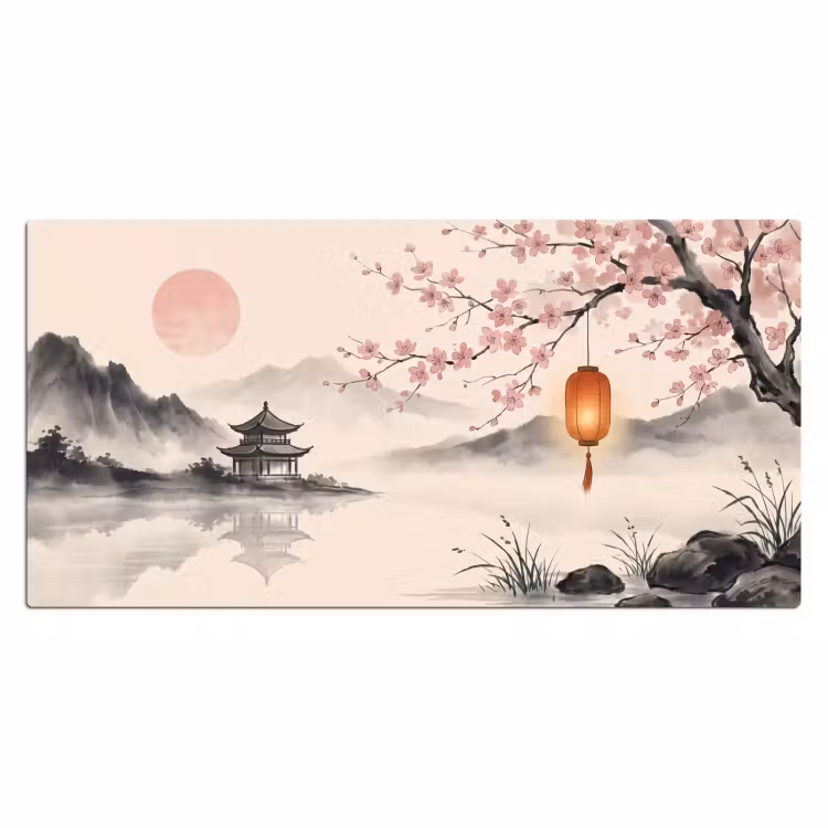 Zon - Japans - Traditioneel Muismat XXL klein -3d_leeg