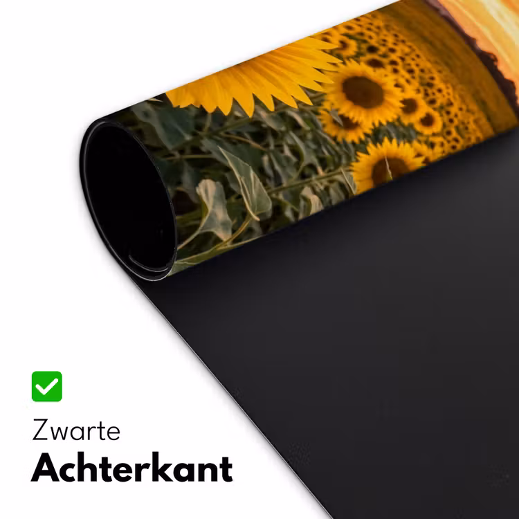 Zonnebloemen - Heuvellandschap - Geel Muismat XXL klein -sfeer2