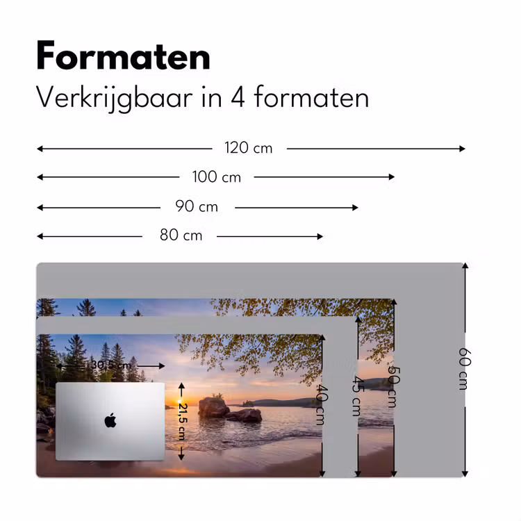 Zonsondergang - Kust - Water - Natuur - Oranje Muismat XXL klein -sfeer5