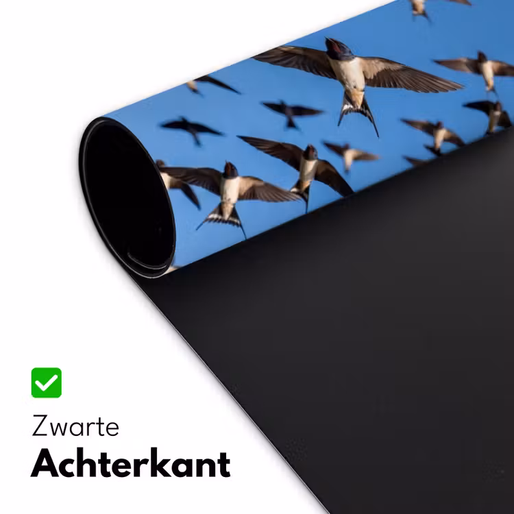Zwaluwen - Vliegen - Blauw Muismat XXL klein -sfeer2