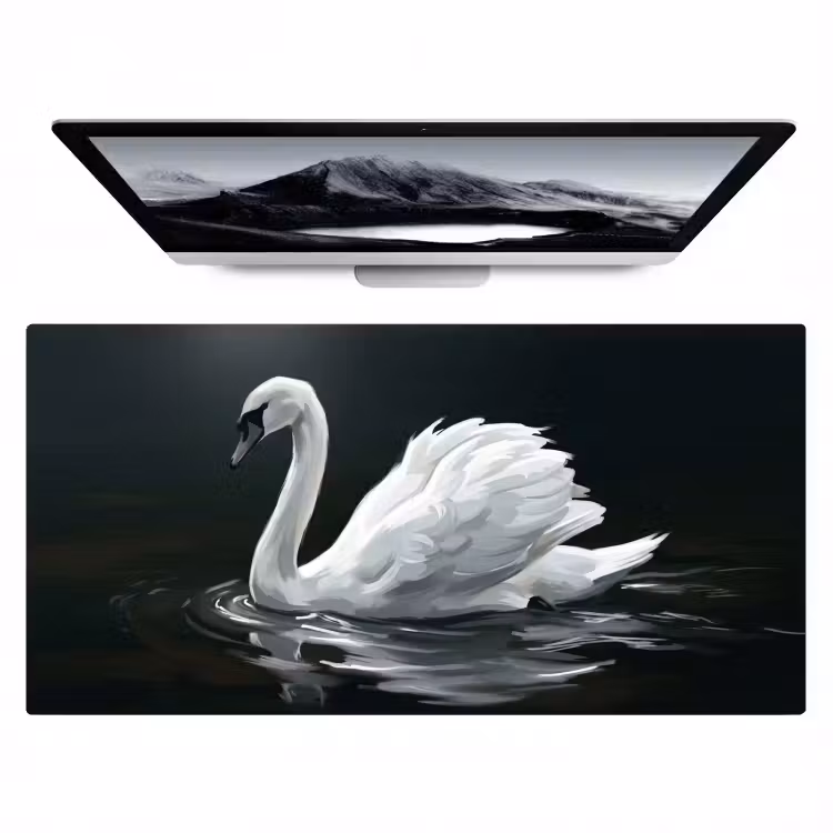 Zwaan - Water - Natuur - Realistisch - Wit Muismat XXL klein -zzz3d
