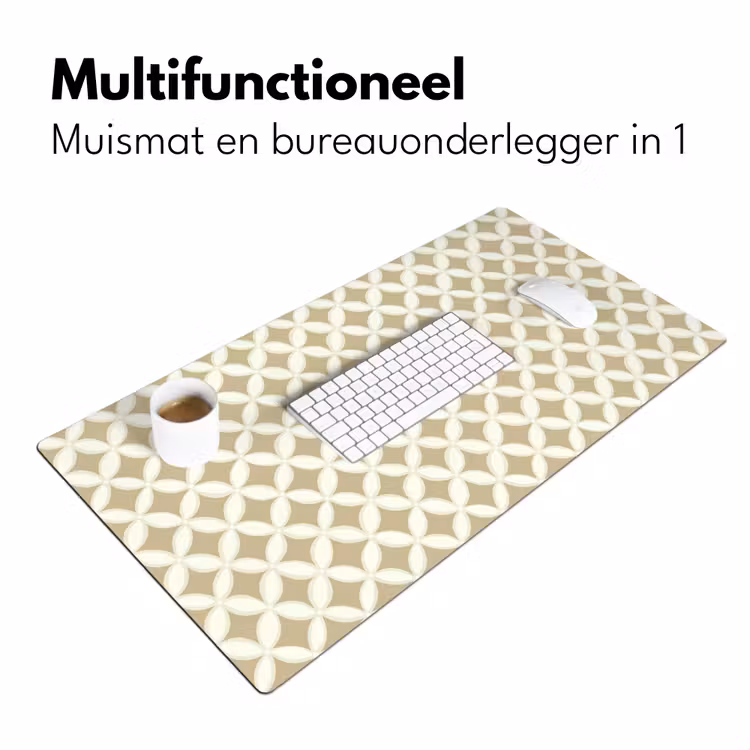 Symmetrisch - Motief - Beige Muismat XXL klein 681 -sfeer4