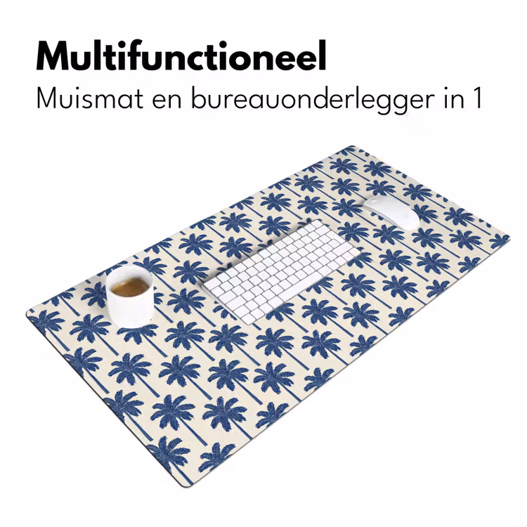 Symmetrisch - Palm - Blauw Muismat XXL klein 681 -sfeer4