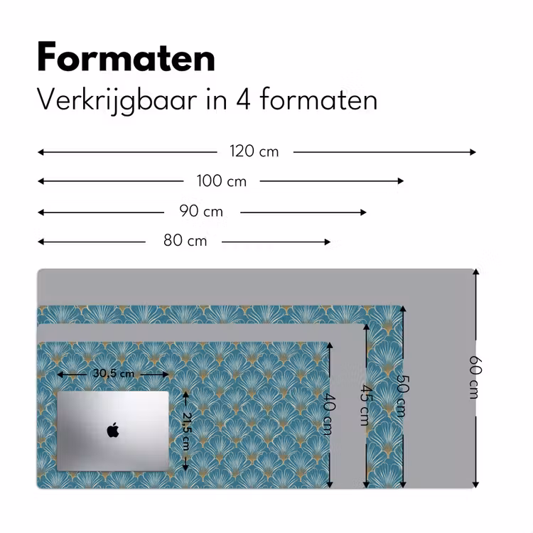 Symmetrisch - Patroon - Blauw Muismat XXL klein 681 -sfeer5
